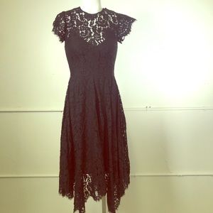Joie Ronilda Black Lace Dress in Caviar